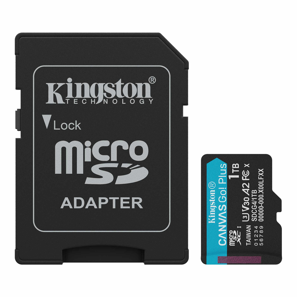 [SKU00025] MEMORIA MICROSD KINGSTON CANVAS GO! PLUS 1TB U3 A2 200MB/S CON ADAPTADOR SD