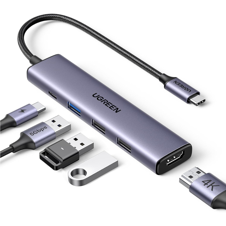UGREEN 5-EN-1 USB-C HUB ADAPTADOR MULTIFUNCION