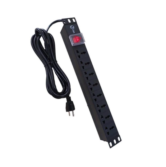 [SKU00049] POWER RACK NEGRA 6 TOMAS CON CABLE DE 3M
